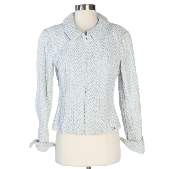 Chanel Chevron Quilted Leather Jacket.